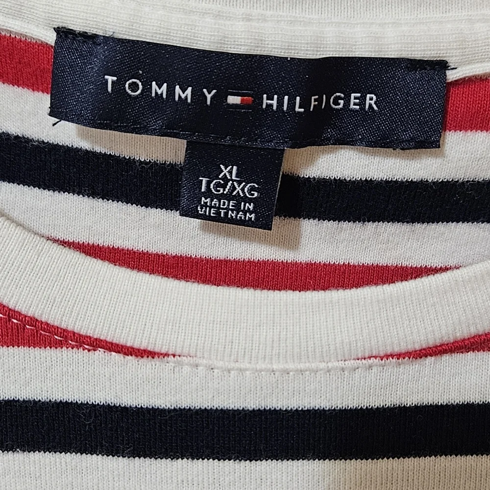 Tommy Hilfiger - Red white & blue striped cotton t-shirt dress, XL - Picture 3 of 5